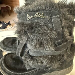 Sam Edelman Black Furry Boots